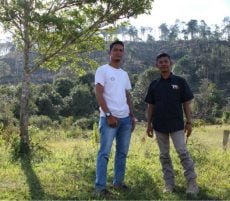 Rinaldi Hutajulu Ketua NGO Sumatera Forest,Survey Lapangan ke Areal PKR di Dusun Aek Latong Kab Tapsel