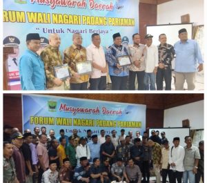 Bupati Suhatri Bur,SE.MM, Hadiri Musyawarah Daerah Forum Wali Nagari Padang Pariaman