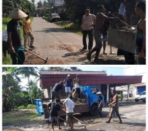 Warga Gotong Royong Perbaiki Jalan Rusak di Korong Sibaruas Nagari Pilubang