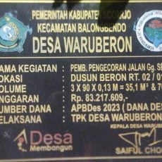 Pengecoran Jalan Desa Waruberon Sidoarjo, Jadi Sorotan