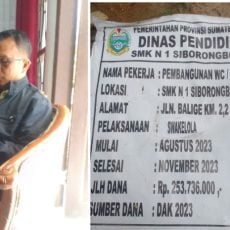 Anggaran Pembangunan Dua Unit WC di SMKN 1 Siborong Borong di Duga Mark Up