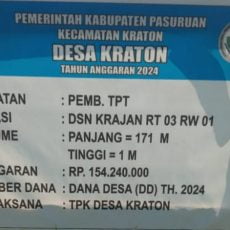 Pembangunan TPT Desa Kraton Pasuruan Di Tuding Beraroma Korupsi