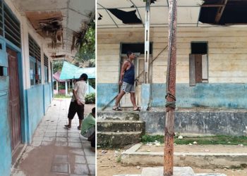 Kondisi Bangunan SDN 150233 Makmur Pasaribu Tobing Tapteng Bak Kendang Ternak
