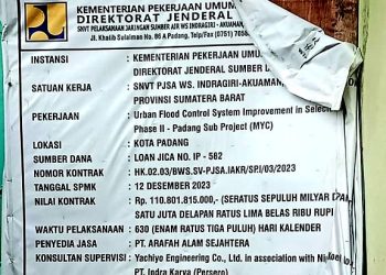 PT. Arafah Alam Sejahtera di Proyek Pengendalian Banjir Batang Kandis Didiuga Keras Pakai Material Ilegal