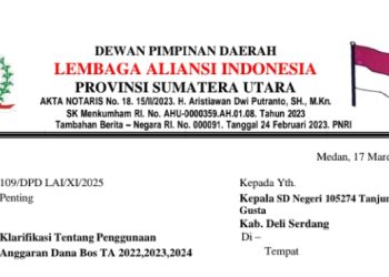 Dugaan Kejahatan Uang Negara di UPT SPF SDN 105274 Tanjung Gusta