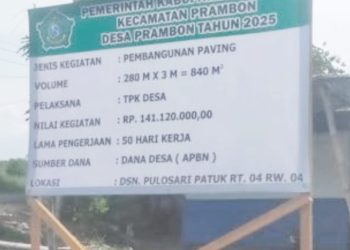 Kegiatan Pavingisasi Di Desa Prambon, Beraroma Mark – Up