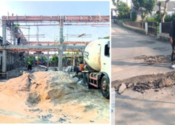 Pelaksana Pembangunan GSG Kecamatan Cisoka Rusak Sapras Pemerintah