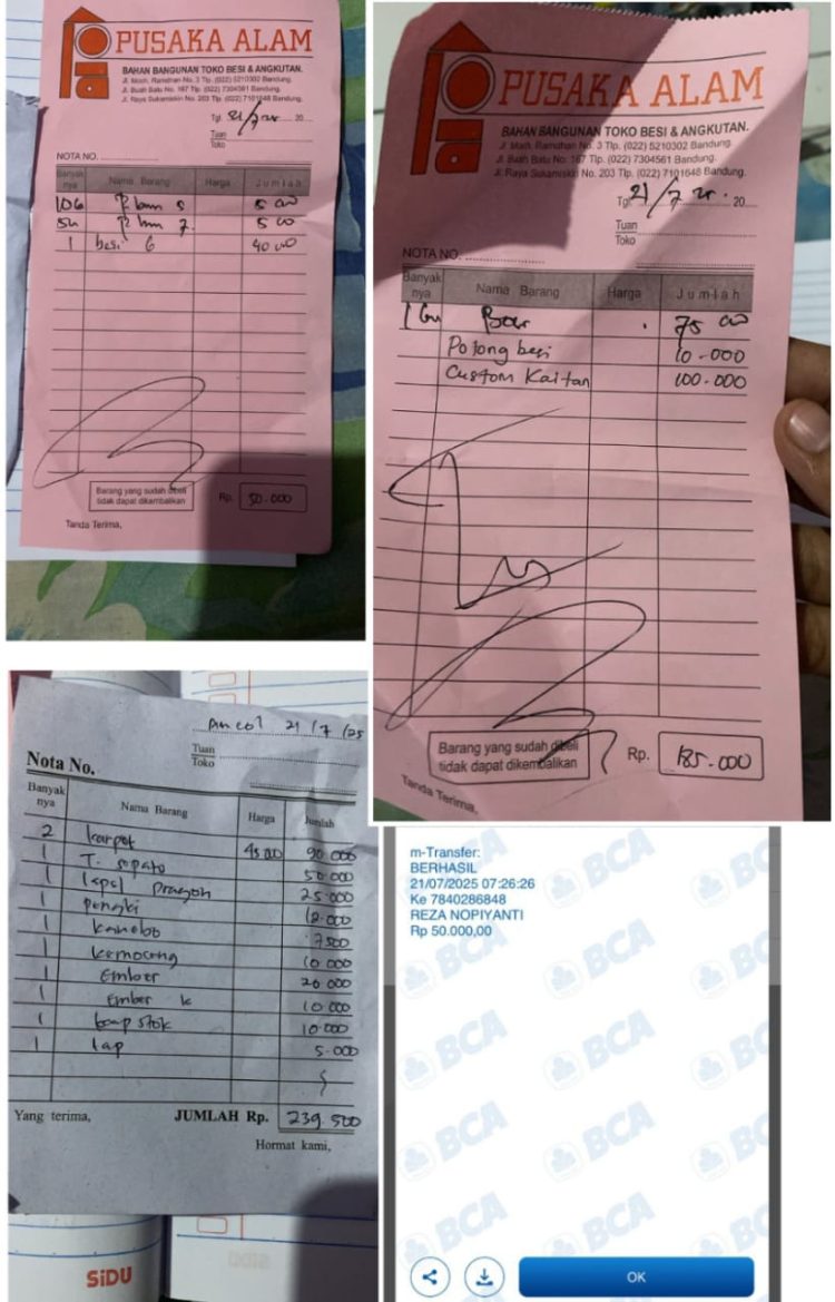 bukti dugaan pungli untuk siswa yang ditranfer ke oknum bendahara sekolah