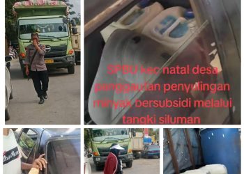 Terbidik Oknum Polisi di  SPBU 14.229.325 Yang Diduga Bermain BBM Subsidi di Madina