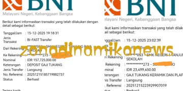 Transaksi Mencurigakan Pada Proyek  Revitalisasi SMKN 1 Tanjung Raya Agam