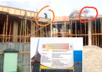 Wali Nagari Tiku Selatan Abaikan K3 Dalam Pembangunan Kantor Walnag